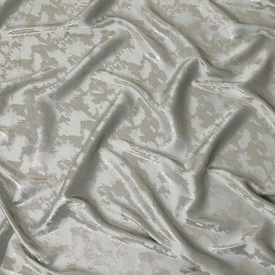 Silver Grey Abstract Textured Synthetic Chiffon Fabric 140 Cms Made In India-D27419