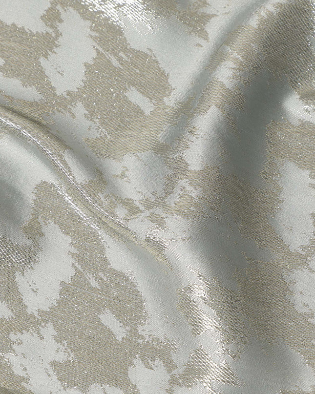 Silver Grey Abstract Textured Synthetic Chiffon Fabric 140 Cms Made In India-D27419