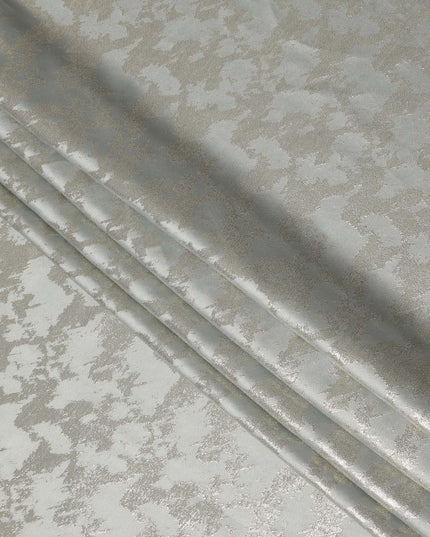 Silver Grey Abstract Textured Synthetic Chiffon Fabric 140 Cms Made In India-D27419