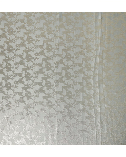 Silver Grey Abstract Textured Synthetic Chiffon Fabric 140 Cms Made In India-D27419