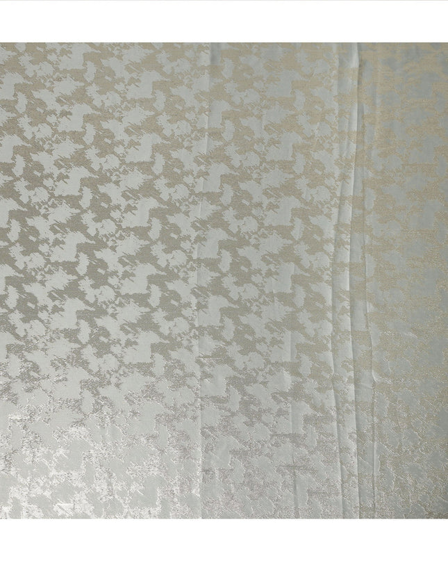 Silver Grey Abstract Textured Synthetic Chiffon Fabric 140 Cms Made In India-D27419