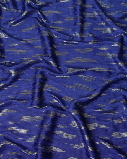 Royal Blue Abstract Textured Synthetic Chiffon Fabric 140 Cms Made In India-D27415