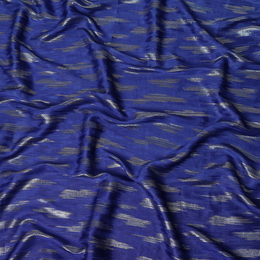 Royal Blue Abstract Textured Synthetic Chiffon Fabric 140 Cms Made In India-D27415