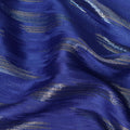 Royal Blue Abstract Textured Synthetic Chiffon Fabric 140 Cms Made In India-D27415