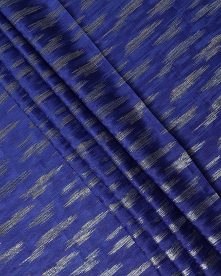 Royal Blue Abstract Textured Synthetic Chiffon Fabric 140 Cms Made In India-D27415