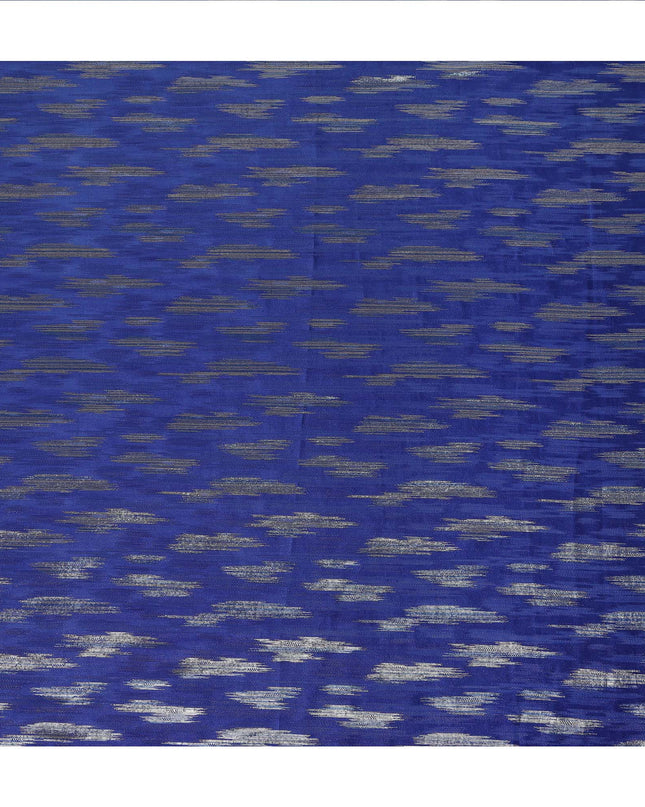 Royal Blue Abstract Textured Synthetic Chiffon Fabric 140 Cms Made In India-D27415
