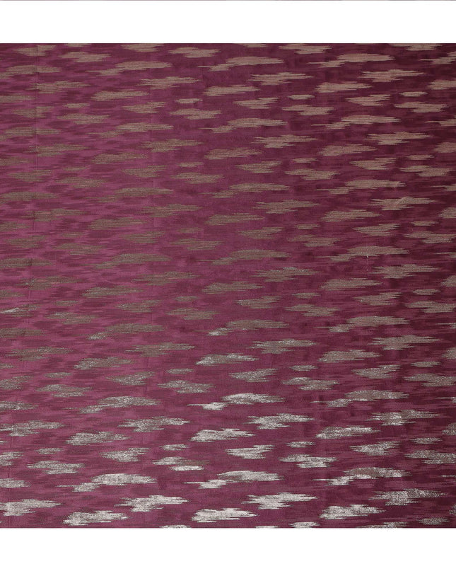 Wine Maroon Abstract Textured Synthetic Chiffon Fabric 140 Cms Made In India-D27413