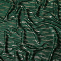 Emerald Green Abstract Textured Synthetic Chiffon Fabric 140 Cms Made In India-D27414