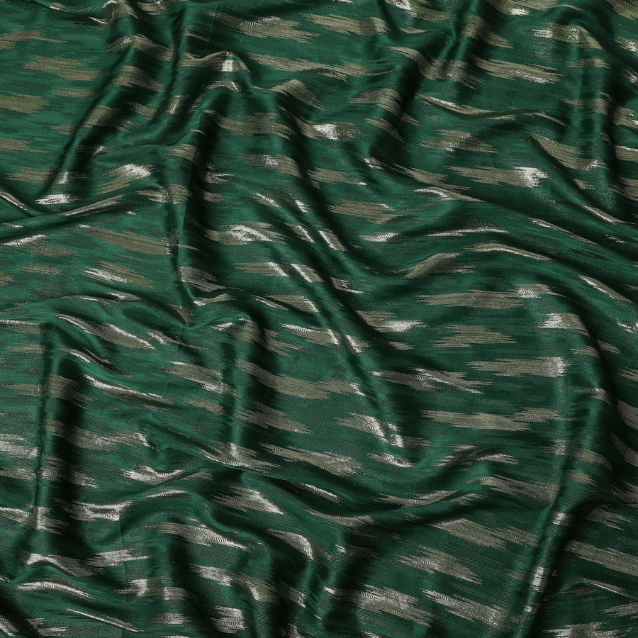 Emerald Green Abstract Textured Synthetic Chiffon Fabric 140 Cms Made In India-D27414