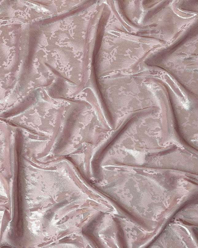 Blush Pink Abstract Textured Synthetic Chiffon Fabric 140 Cms Made In India-D27409