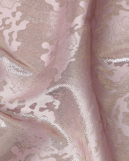 Blush Pink Abstract Textured Synthetic Chiffon Fabric 140 Cms Made In India-D27409