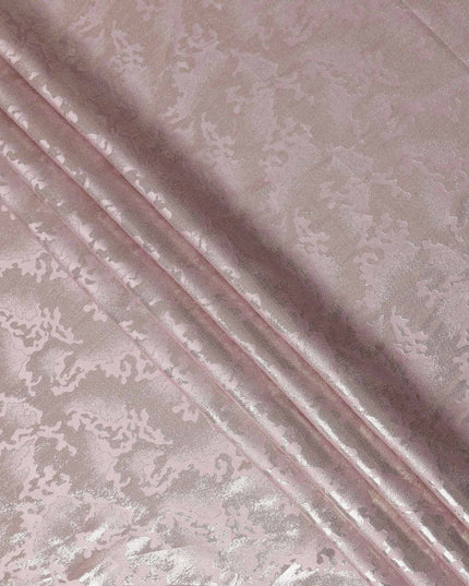 Blush Pink Abstract Textured Synthetic Chiffon Fabric 140 Cms Made In India-D27409