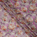 Pink Floral Printed Cotton Voile Fabric 150 Cms Width Soft Lightweight Sheer Dress Material India-D27917