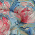 Sky Blue Floral Printed Cotton Voile Fabric 150 Cms Width Soft Lightweight Breathable Dress Material India-D27918 Regal Fabrics