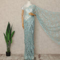 Aqua Premium French Two Tone Chantilly Saree Lace 5.5 Mtrs Width 110 Cms France-D27350 Regal Fabrics