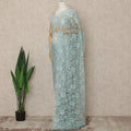 Aqua Premium French Two Tone Chantilly Saree Lace 5.5 Mtrs Width 110 Cms France-D27350 Regal Fabrics