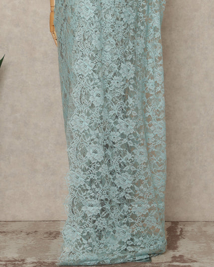Aqua Premium French Two Tone Chantilly Saree Lace 5.5 Mtrs Width 110 Cms France-D27350 Regal Fabrics