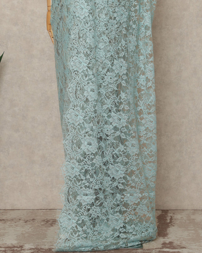 Aqua Premium French Two Tone Chantilly Saree Lace 5.5 Mtrs Width 110 Cms France-D27350 Regal Fabrics