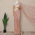 Blush Pink Premium French Two Tone Chantilly Saree Lace 5.5 Mtrs Width 110 Cms France-D27355 Regal Fabrics