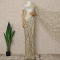 Champagne Gold Premium French Two Tone Chantilly Saree Lace 5.5 Mtrs Width 110 Cms France-D27354