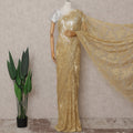 Antique Gold Chantilly Lace Saree | Regal Fabrics