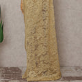 Antique Gold Chantilly Lace Saree | Regal Fabrics