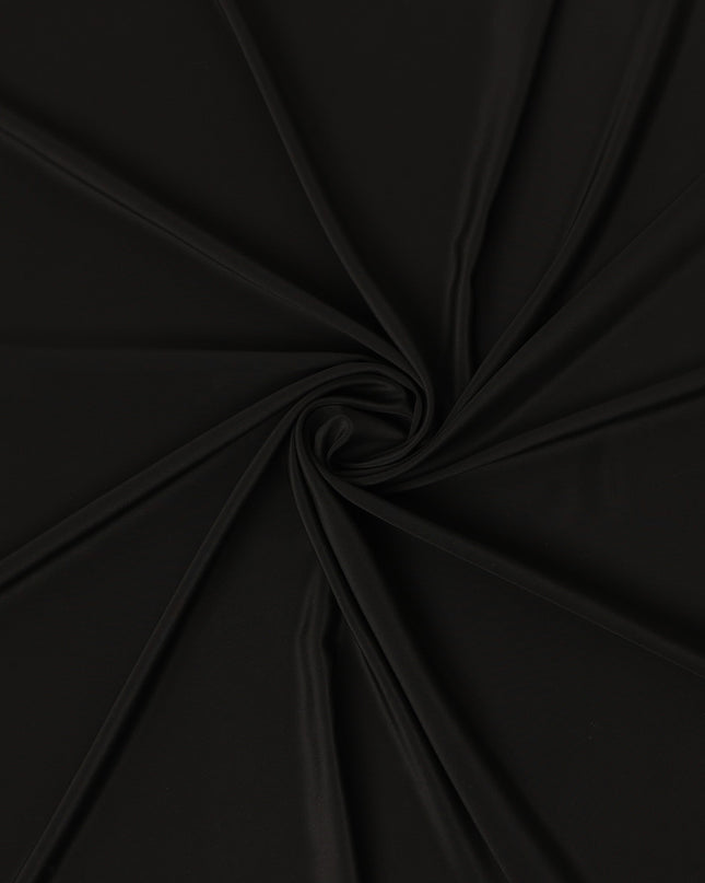 Black Premium Pure Silk Satin Fabric Solid Plain Smooth Finish 110 Cms Wide Luxury Dressmaking Material From China-D27477