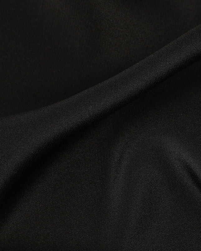 Black Premium Pure Silk Satin Fabric Solid Plain Smooth Finish 110 Cms Wide Luxury Dressmaking Material From China-D27477