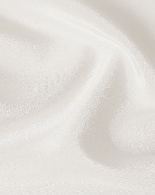 Ivory Premium Pure Silk Satin Fabric Solid Plain Smooth Finish 110 Cms Wide Luxury Dressmaking Material From China-D27476