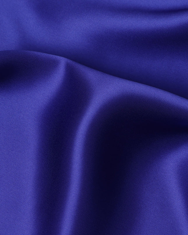 Royal Blue Premium Pure Silk Satin Fabric Solid Plain Smooth Finish 110 Cms Wide Luxury Dressmaking Material From China-D27482