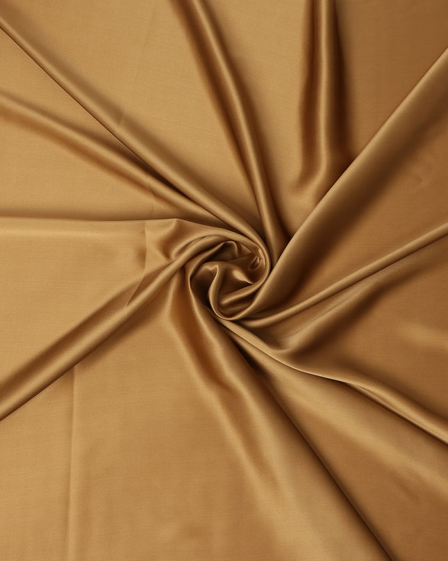 Golden Brown Premium Pure Silk Satin Fabric Solid Plain Smooth Finish 110 Cms Wide Luxury Dressmaking Material From China-D27480