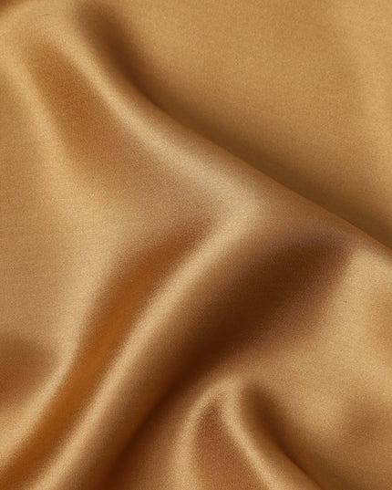 Golden Brown Premium Pure Silk Satin Fabric Solid Plain Smooth Finish 110 Cms Wide Luxury Dressmaking Material From China-D27480 Regal Fabrics