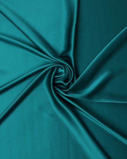 Teal Green Premium Pure Silk Satin Fabric Solid Plain Smooth Finish 110 Cms Wide Luxury Dressmaking Material From China-D27491