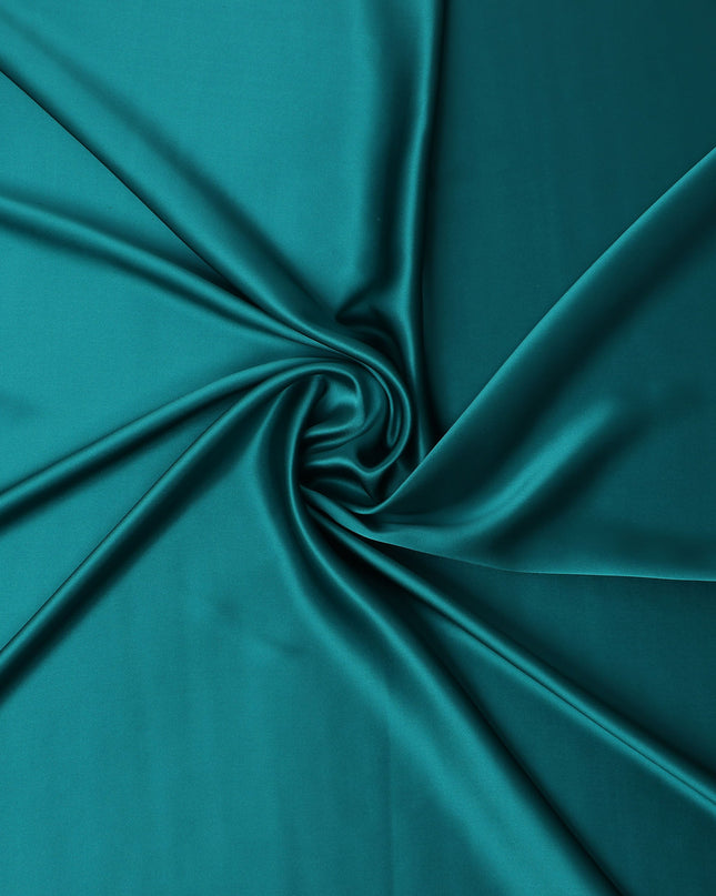 Teal Green Premium Pure Silk Satin Fabric Solid Plain Smooth Finish 110 Cms Wide Luxury Dressmaking Material From China-D27491