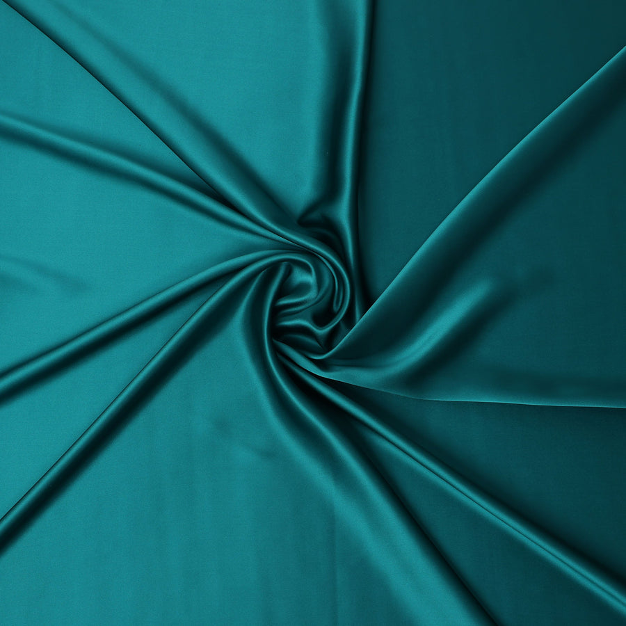 Teal Green Premium Pure Silk Satin Fabric Solid Plain Smooth Finish 110 Cms Wide Luxury Dressmaking Material From China-D27491