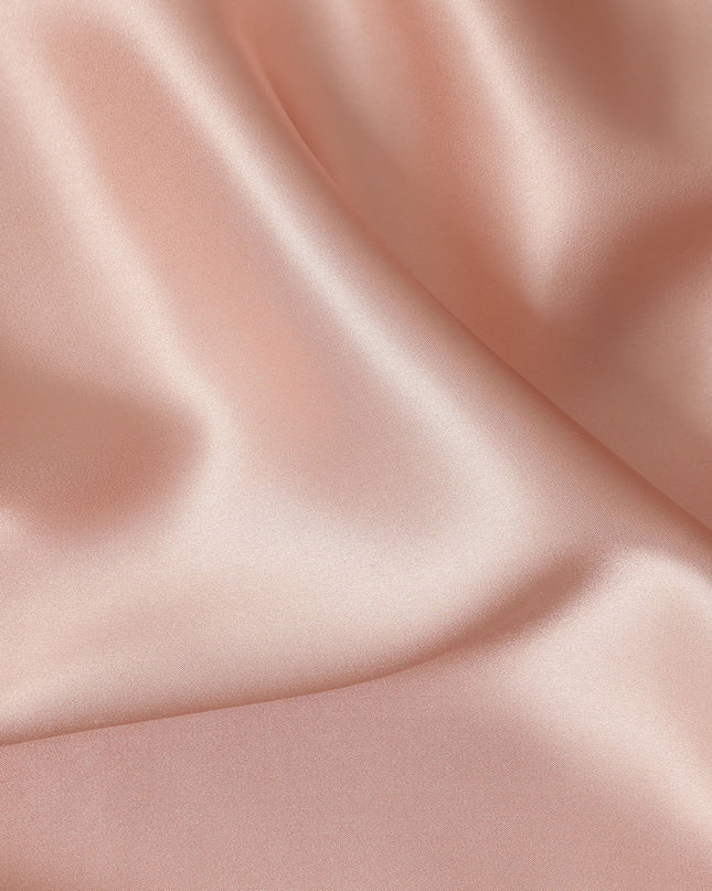 Peach Premium Pure Silk Satin Fabric Solid Plain Smooth Finish 110 Cms Wide Luxury Dressmaking Material From China-D27478