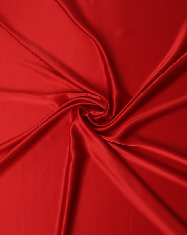 Red Premium Pure Silk Satin Fabric Solid Plain Smooth Finish 110 Cms Wide Luxury Dressmaking Material From China-D27483