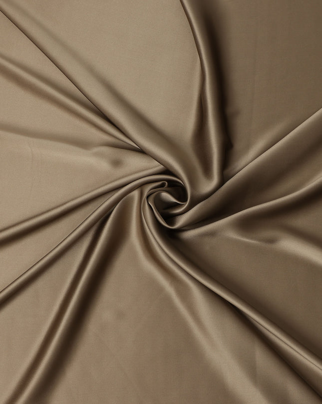 Taupe Brown Premium Pure Silk Satin Fabric Solid Plain Smooth Finish 110 Cms Wide Luxury Dressmaking Material From China-D27484