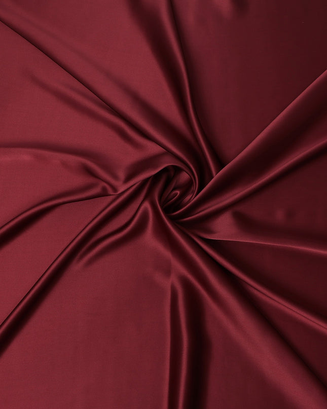Wine Maroon Premium Pure Silk Satin Fabric Solid Plain Smooth Finish 110 Cms Wide Luxury Dressmaking Material From China-D27485