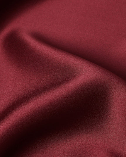 Wine Maroon Premium Pure Silk Satin Fabric Solid Plain Smooth Finish 110 Cms Wide Luxury Dressmaking Material From China-D27485 - Regal Fabrics