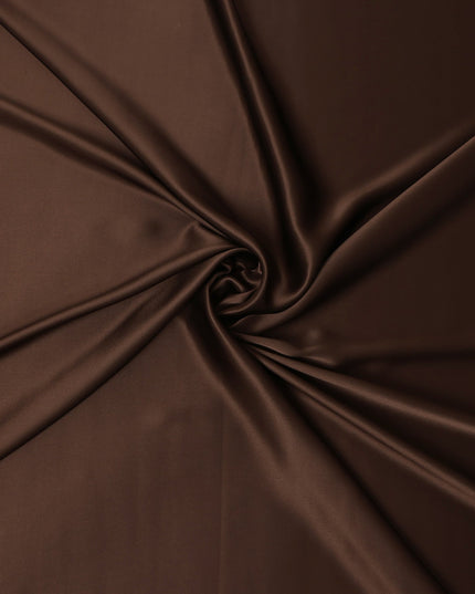 Chocolate Brown Premium Pure Silk Satin Fabric Solid Plain Smooth Finish 110 Cms Wide Luxury Dressmaking Material From China-D27487 - Regal Fabrics