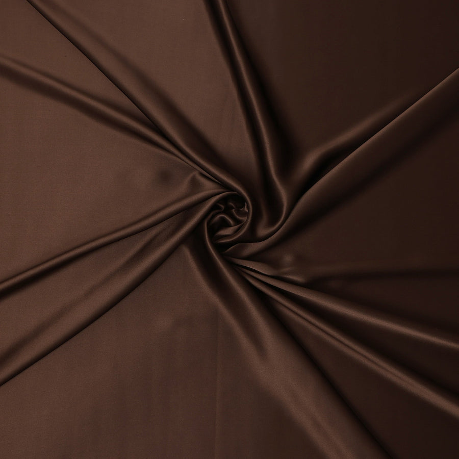 Chocolate Brown Premium Pure Silk Satin Fabric Solid Plain Smooth Finish 110 Cms Wide Luxury Dressmaking Material From China-D27487 - Regal Fabrics