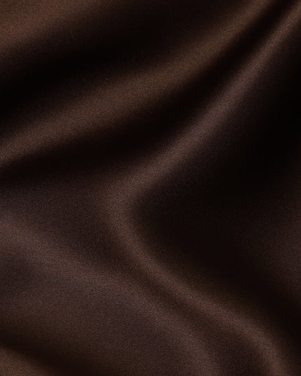 Chocolate Brown Premium Pure Silk Satin Fabric Solid Plain Smooth Finish 110 Cms Wide Luxury Dressmaking Material From China-D27487 - Regal Fabrics