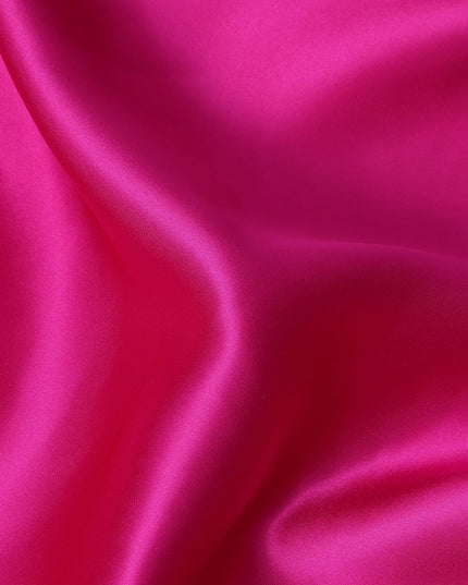 Fuchsia Pink Premium Pure Silk Satin Fabric Solid Plain Smooth Finish 110 Cms Wide Luxury Dressmaking Material From China-D27490