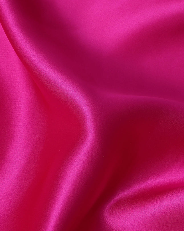 Fuchsia Pink Premium Pure Silk Satin Fabric Solid Plain Smooth Finish 110 Cms Wide Luxury Dressmaking Material From China-D27490