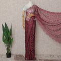 Raspberry Pink French Chantilly Lace Saree 5.5m