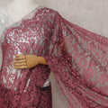 Raspberry Pink French Chantilly Lace Saree 5.5m