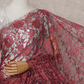 Pink French Chantilly Lace Saree | Regal