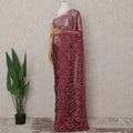 Raspberry Pink French Chantilly Lace Saree 5.5m