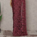 Raspberry Pink French Chantilly Lace Saree 5.5m